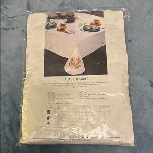 Embroidered Easter Tablecloth White 65x82